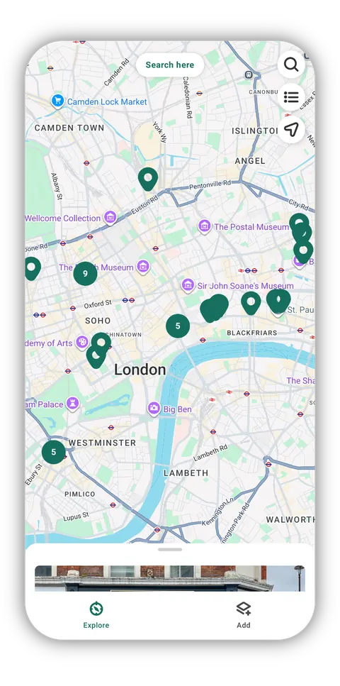 Mapa do Nomad Spot explorando espaços de trabalho próximos