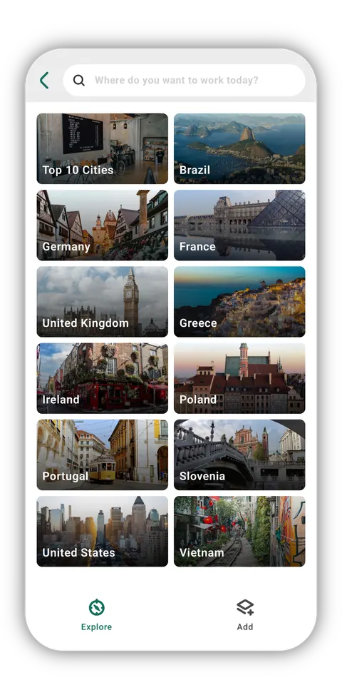 Busca do Nomad Spot por cidade e país